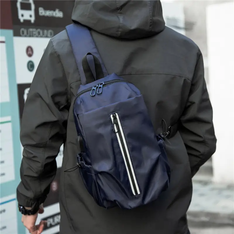 USB Charging Crossbody Bag Large Capacity Black Men's