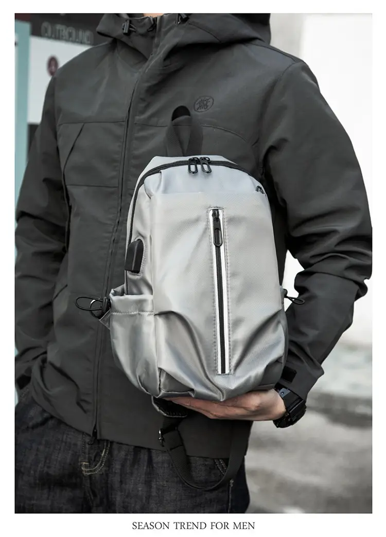 USB Charging Crossbody Bag Large Capacity Black Men's — feature 22