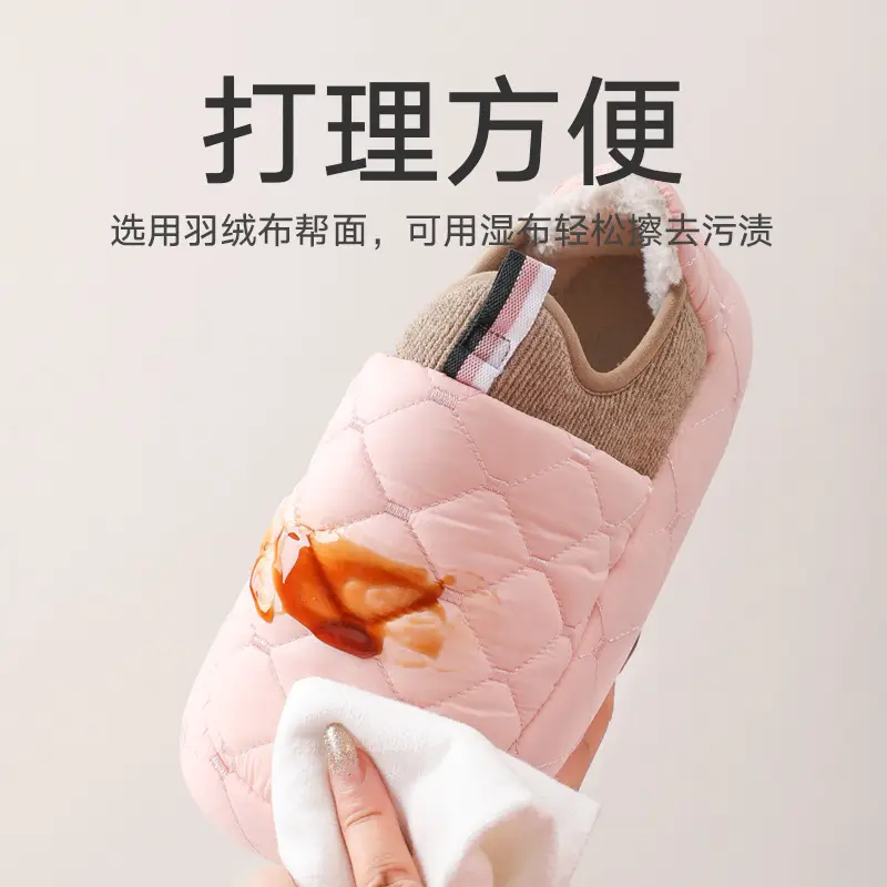 Winter Closed Back Cotton Slippers for Women Men