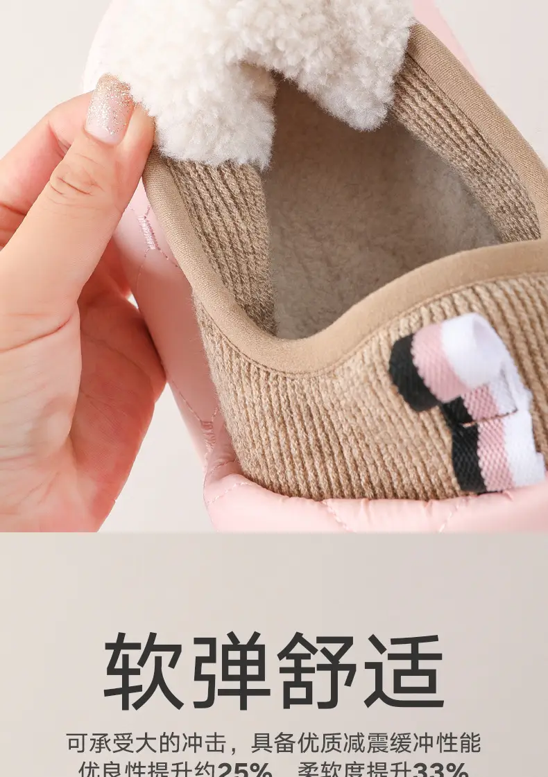 Winter Closed Back Cotton Slippers for Women Men — feature 6