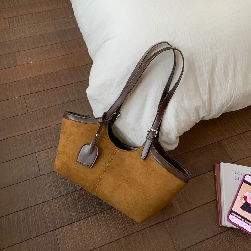 Women's Cross-Border Shoulder Bag Large Capacity Tan - Image 3