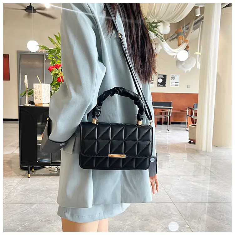 Women's Quilted Crossbody Bag 2024 Autumn Brown Beige — feature 16