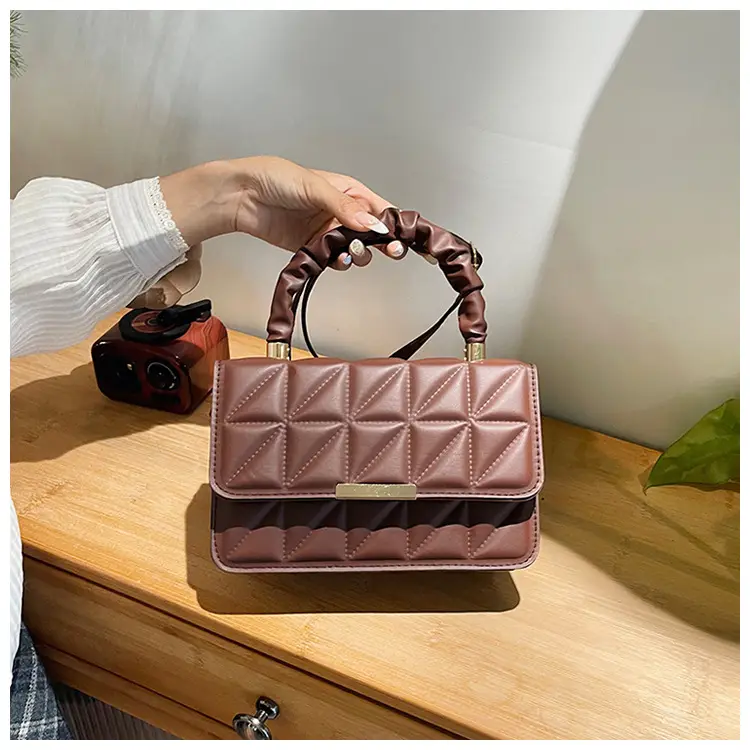 Women's Quilted Crossbody Bag 2024 Autumn Brown Beige — feature 22