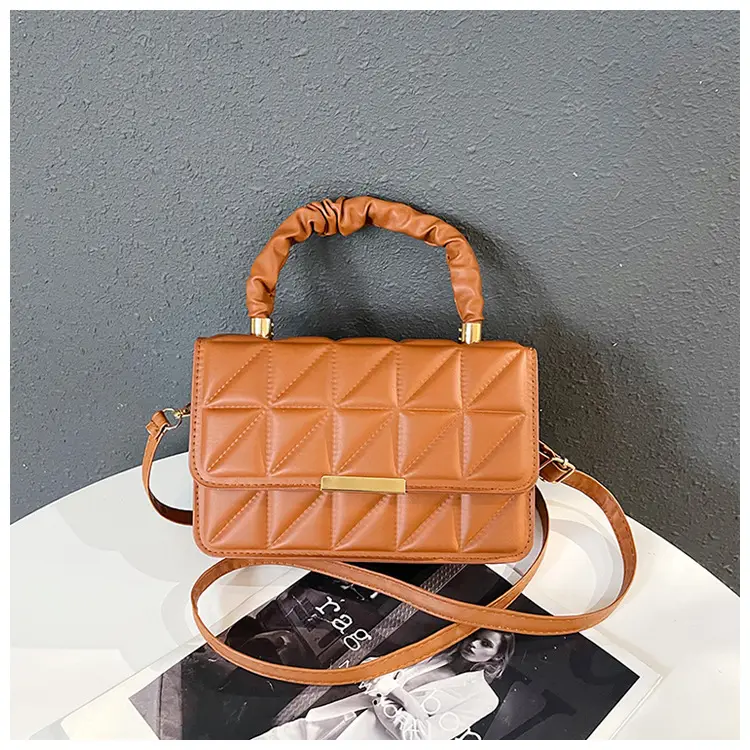 Women's Quilted Crossbody Bag 2024 Autumn Brown Beige — feature 29