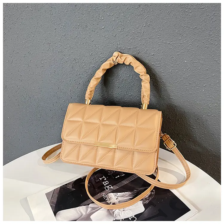 Women's Quilted Crossbody Bag 2024 Autumn Brown Beige — feature 33