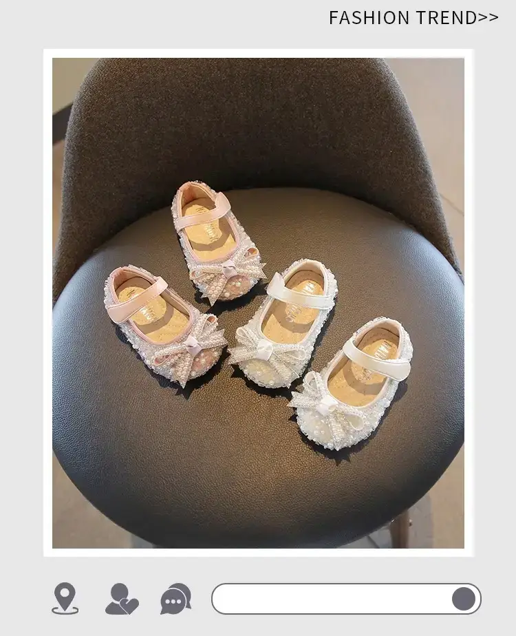 Baby Girl Shoes 1-3Yrs Pearl Bow Sole — feature 1