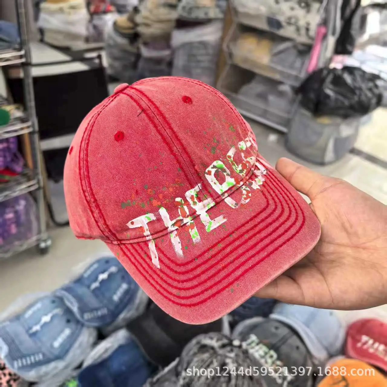 Red Cartoon Print Baseball Cap for Men Women — feature 4