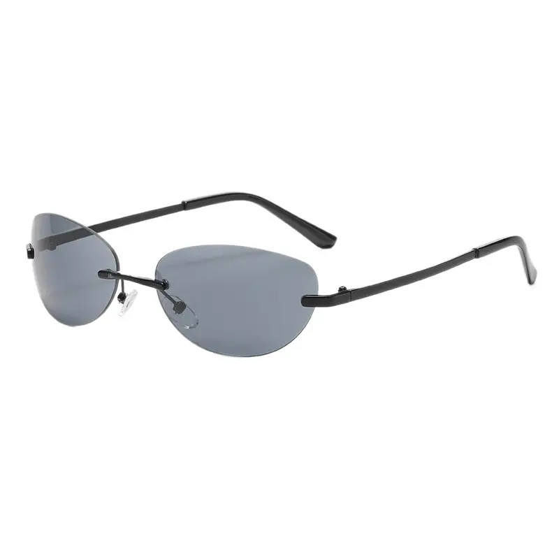 Retro Frameless Oval Sunglasses Y2K Metal Ins Sexy Sunglasses - Image 8