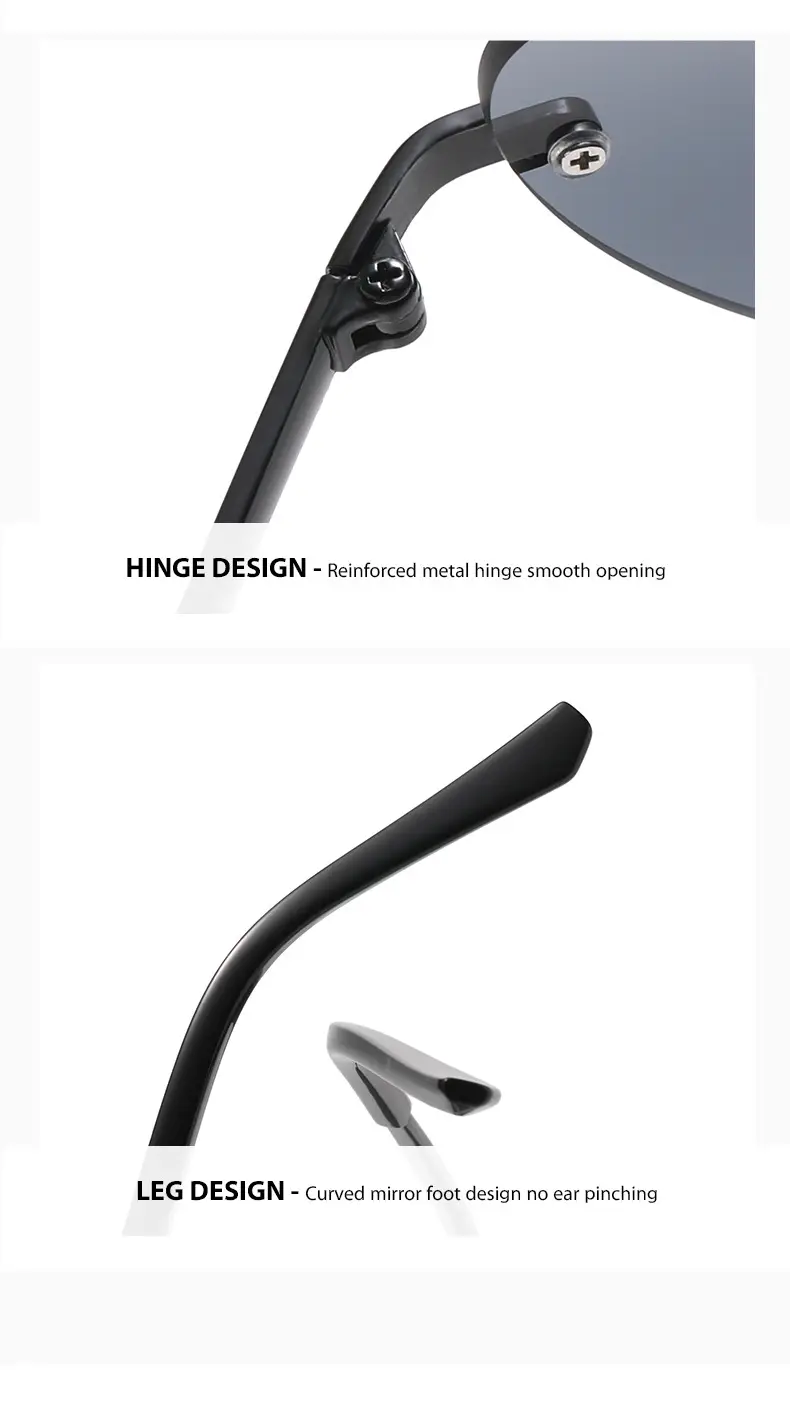 Retro Frameless Oval Sunglasses Y2K Metal Ins Sexy Sunglasses — feature 9