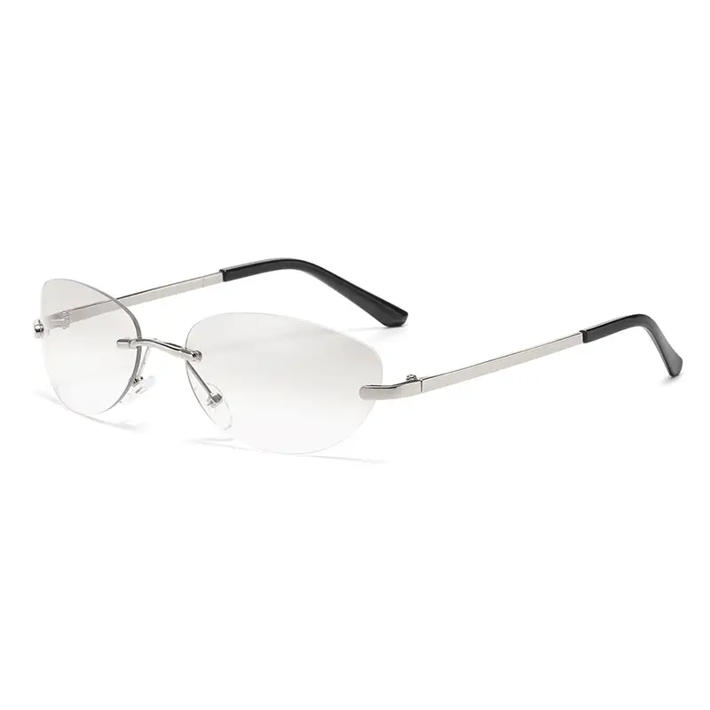 Retro Frameless Oval Sunglasses Y2K Metal Ins Sexy Sunglasses - Image 3