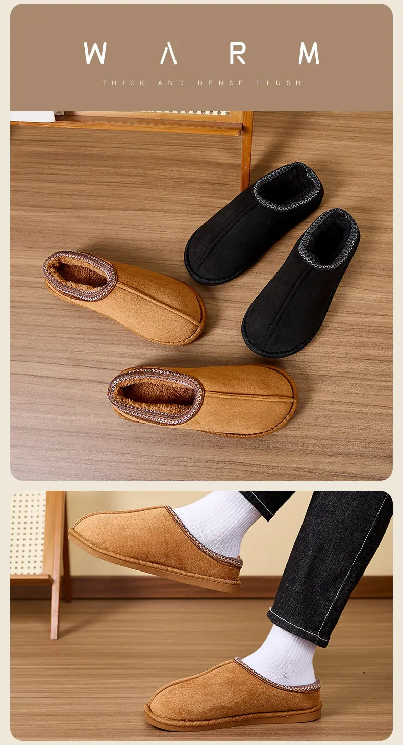 Foreign Trade Winter Cotton Slippers for Men, Thick-Soled, Warm, Indoor Home Cotton Shoes, Fleece-Lined, Wholesale, Cold-Adhesive Shoes, High-Top — feature 11
