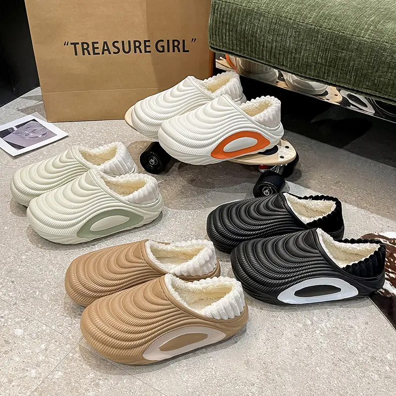 New Baotou Waterproof Cotton Slippers with Poop Feeling 2025 Home Cotton Shoes for Women Winter Warm Anti-Slip Couple Cotton Slippers - Image 7