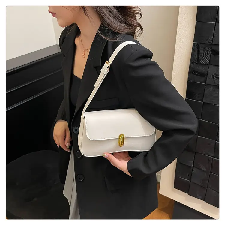 Korean Style Women's Pink Black White Shoulder Bag - Image 8