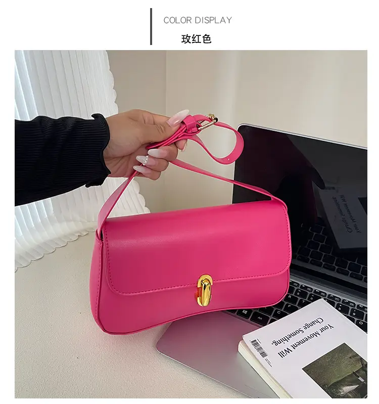 Korean Style Women's Pink Black White Shoulder Bag — feature 15