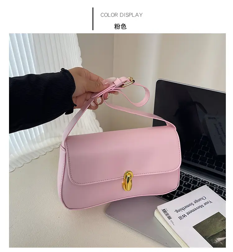 Korean Style Women's Pink Black White Shoulder Bag — feature 16
