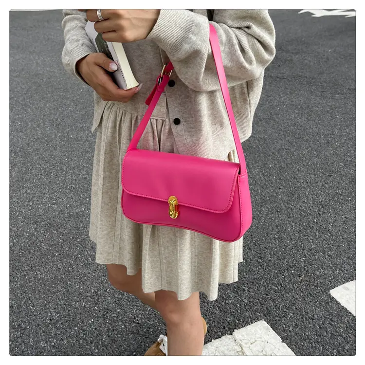 Korean Style Women's Pink Black White Shoulder Bag — feature 23