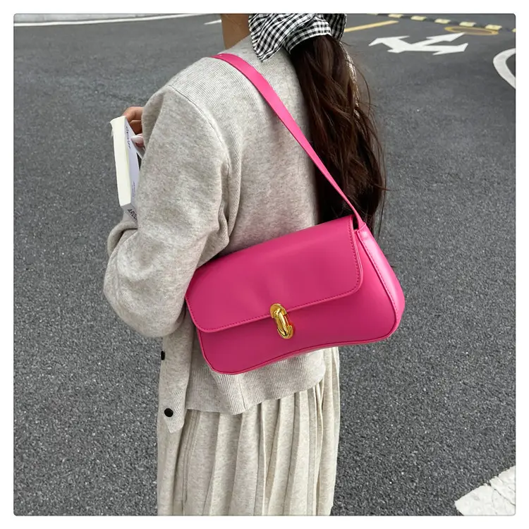 Korean Style Women's Pink Black White Shoulder Bag — feature 24