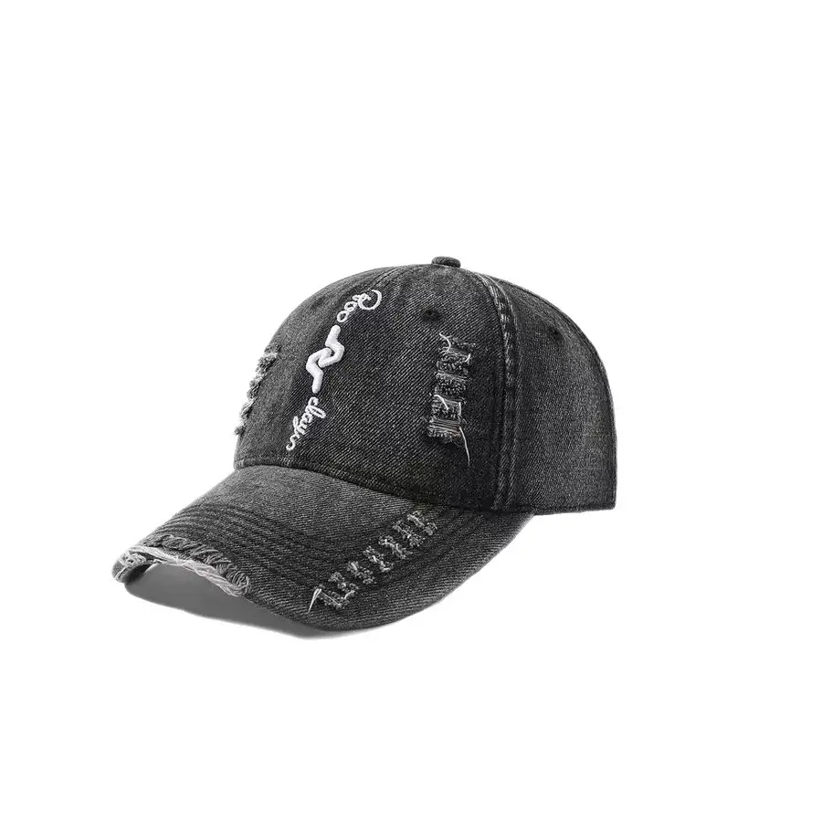 Men Denim Ripped Baseball Cap Spring Summer Street Fashion - Image 8