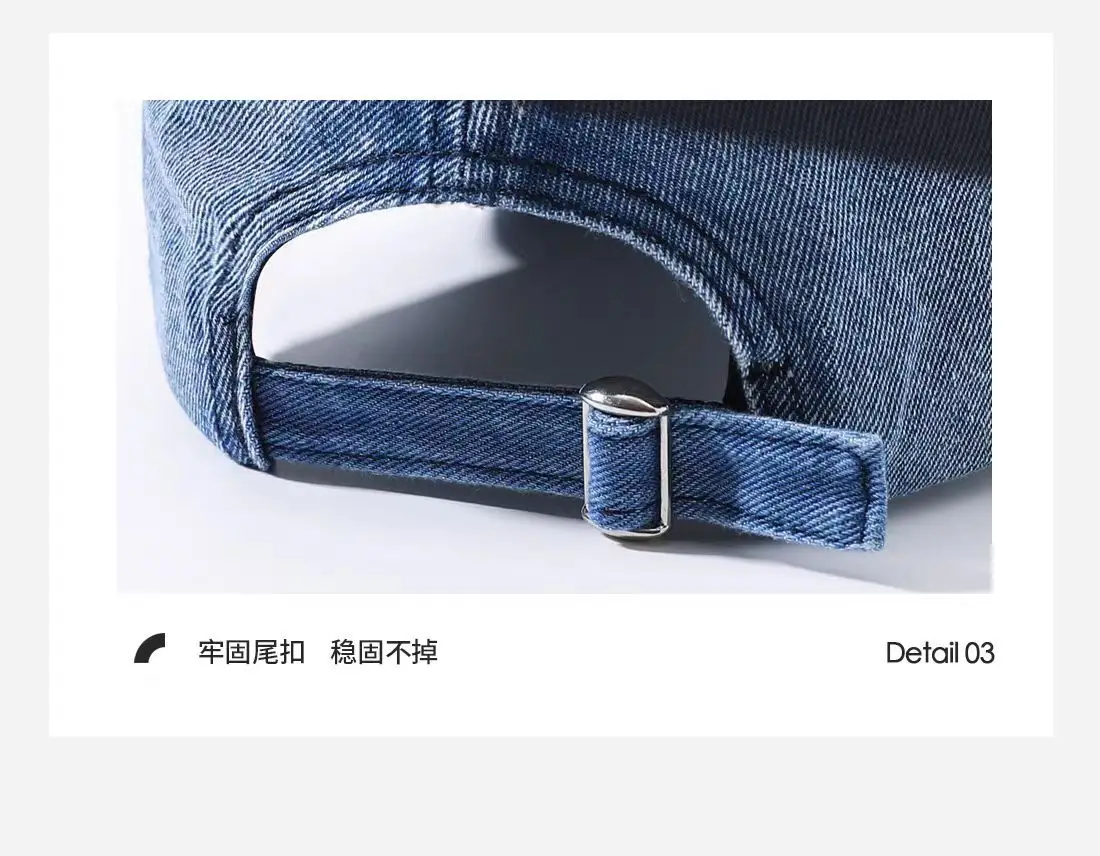Men Denim Ripped Baseball Cap Spring Summer Street Fashion — feature 9