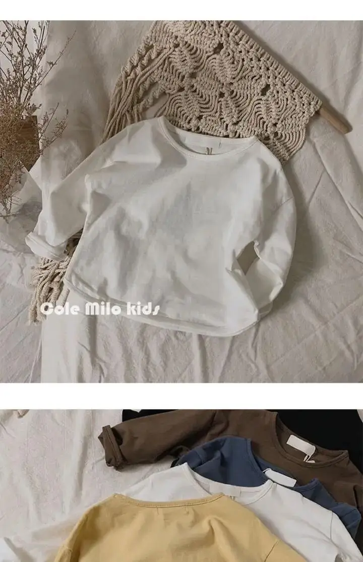 Blue Korean Style Loose Cotton T-Shirt for Boys Girls — feature 14
