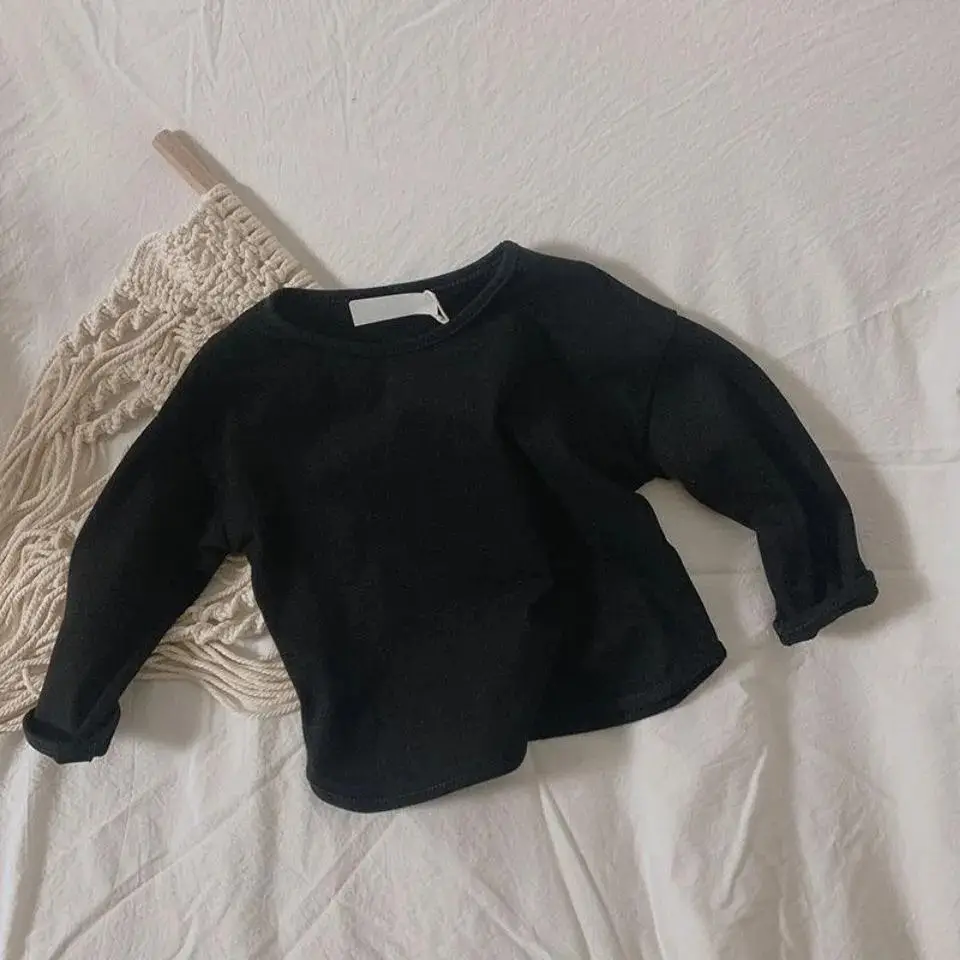 Blue Korean Style Loose Cotton T-Shirt for Boys Girls