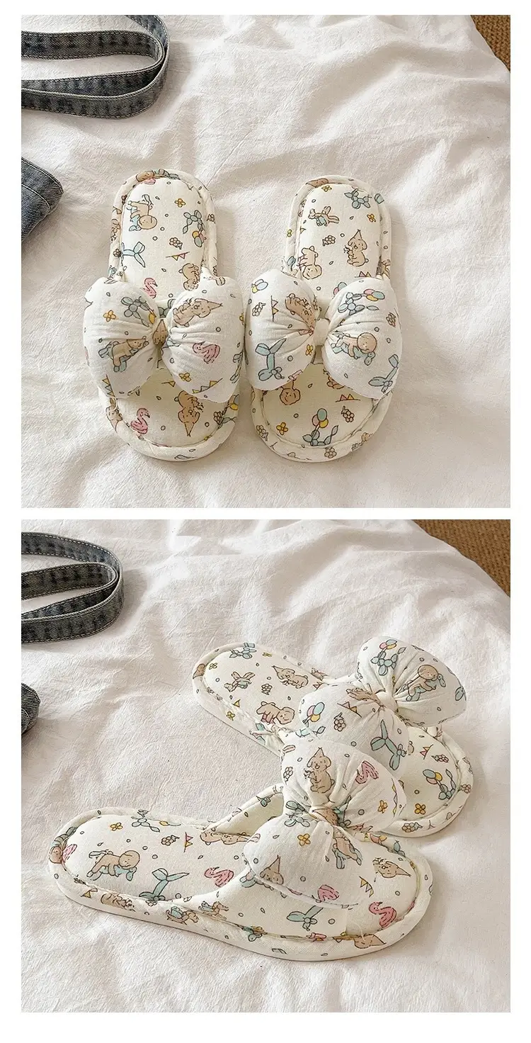 Cute Bowknot Slipper Women Cotton Linen Spring Autumn 2026 — feature 4