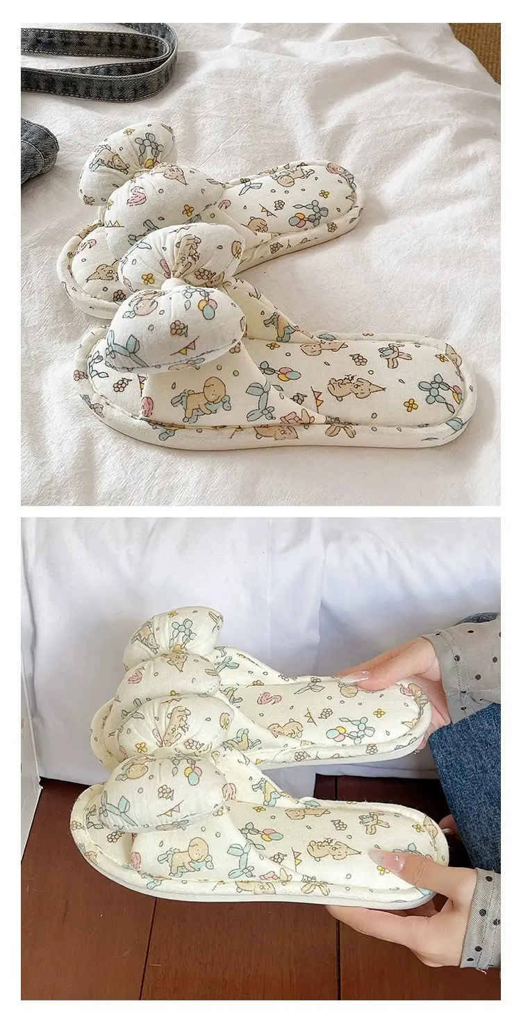 Cute Bowknot Slipper Women Cotton Linen Spring Autumn 2026 — feature 5