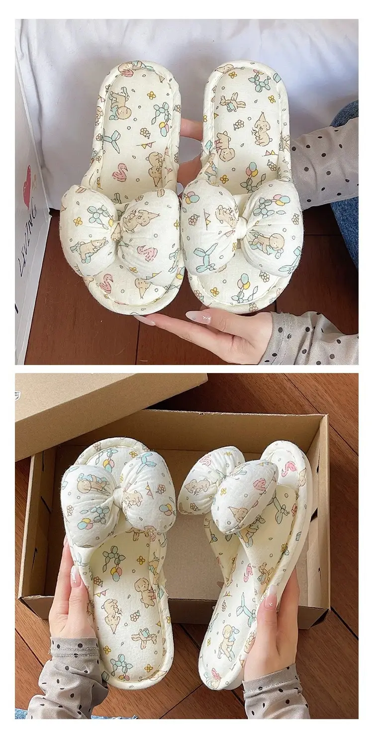 Cute Bowknot Slipper Women Cotton Linen Spring Autumn 2026 — feature 6