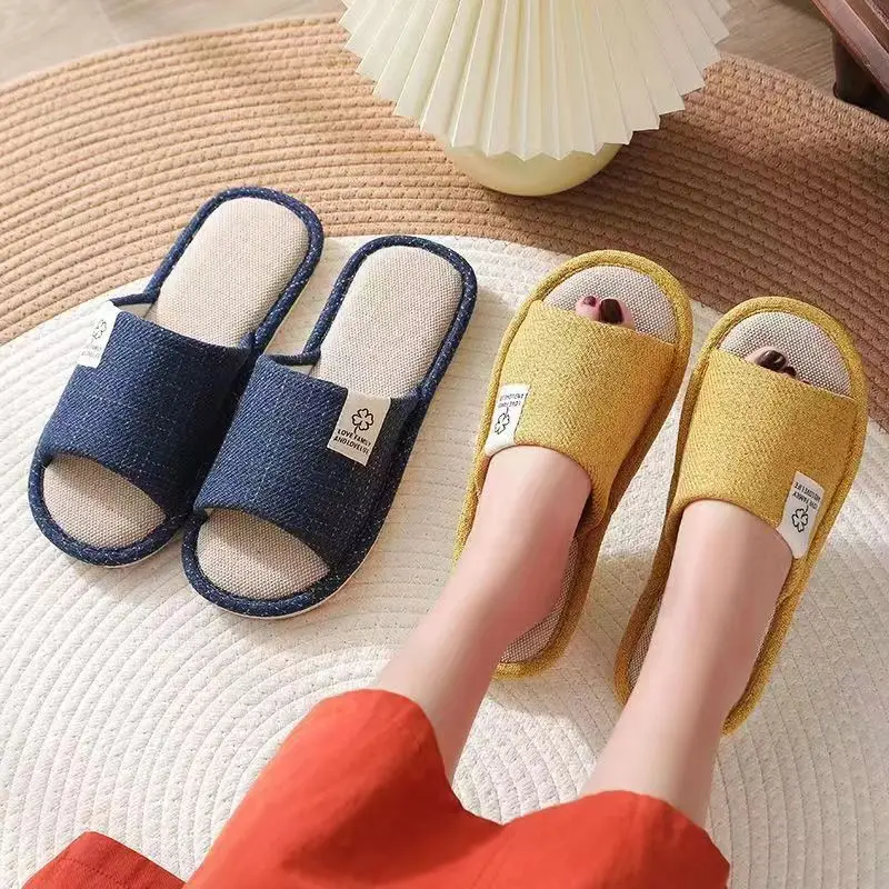 Home Slippers, Silent, Non-Slip, Suitable for All Seasons, Breathable, Lightweight, Couple's Slippers, Women's Slippers, Cotton and Linen Slippers, Men's Indoor Slippers