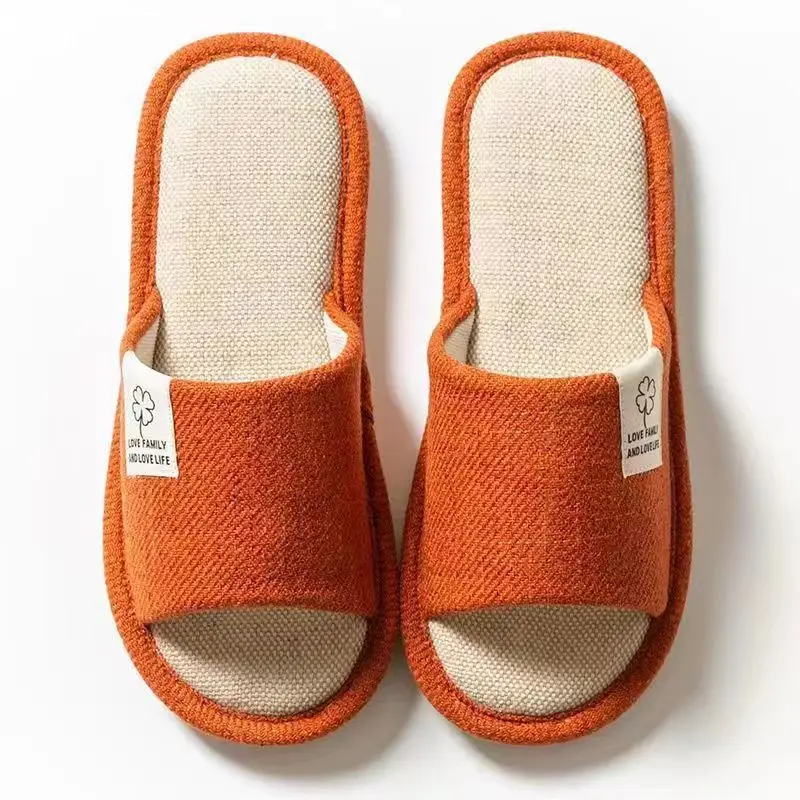 Home Slippers, Silent, Non-Slip, Suitable for All Seasons, Breathable, Lightweight, Couple's Slippers, Women's Slippers, Cotton and Linen Slippers, Men's Indoor Slippers