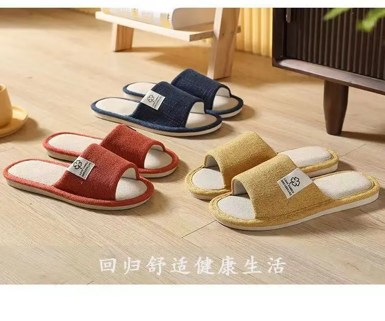 Home Slippers, Silent, Non-Slip, Suitable for All Seasons, Breathable, Lightweight, Couple's Slippers, Women's Slippers, Cotton and Linen Slippers, Men's Indoor Slippers — feature 3