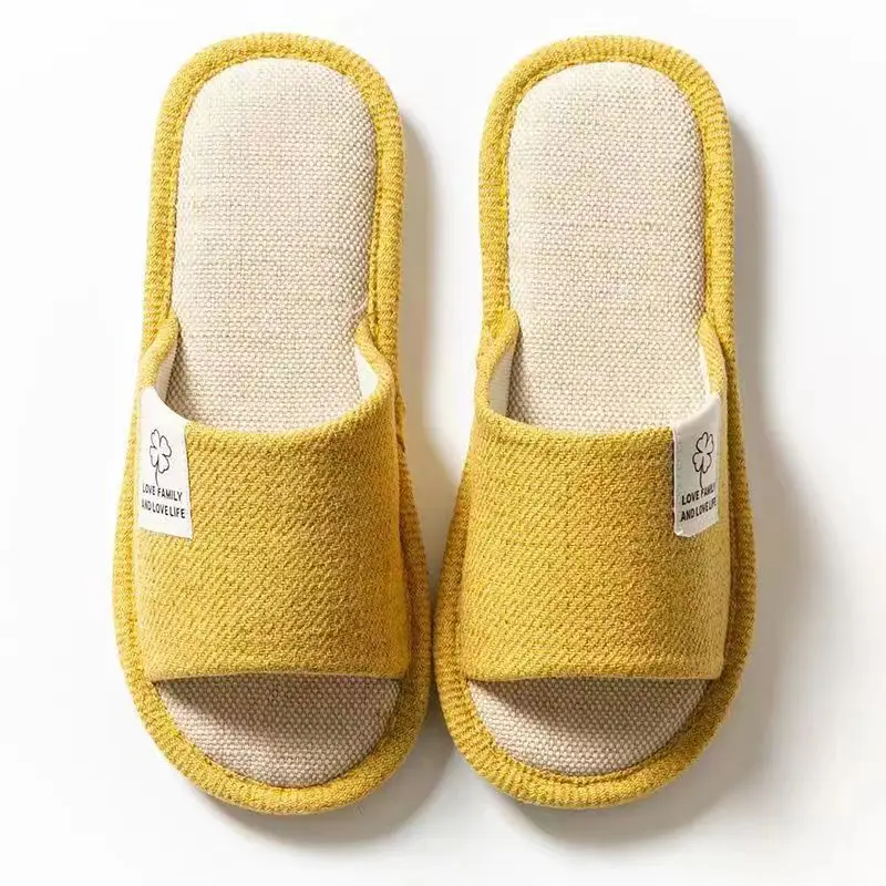 Home Slippers, Silent, Non-Slip, Suitable for All Seasons, Breathable, Lightweight, Couple's Slippers, Women's Slippers, Cotton and Linen Slippers, Men's Indoor Slippers