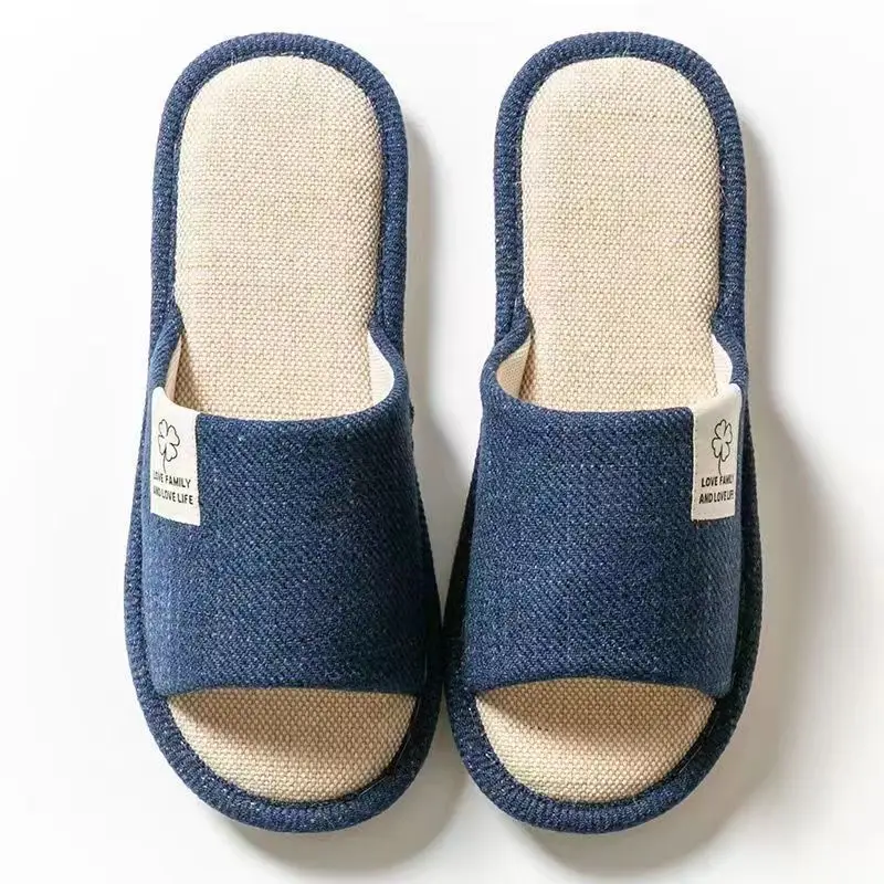 Home Slippers, Silent, Non-Slip, Suitable for All Seasons, Breathable, Lightweight, Couple's Slippers, Women's Slippers, Cotton and Linen Slippers, Men's Indoor Slippers