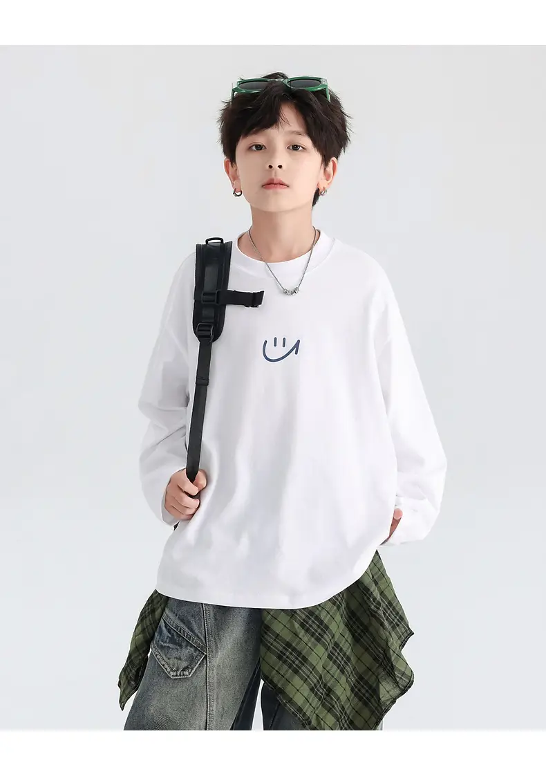 Boys Pure Cotton Long Sleeve T-Shirt Black 2026 — feature 21