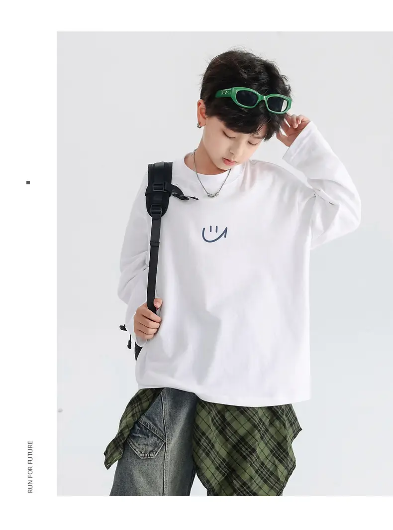 Boys Pure Cotton Long Sleeve T-Shirt Black 2026 — feature 22