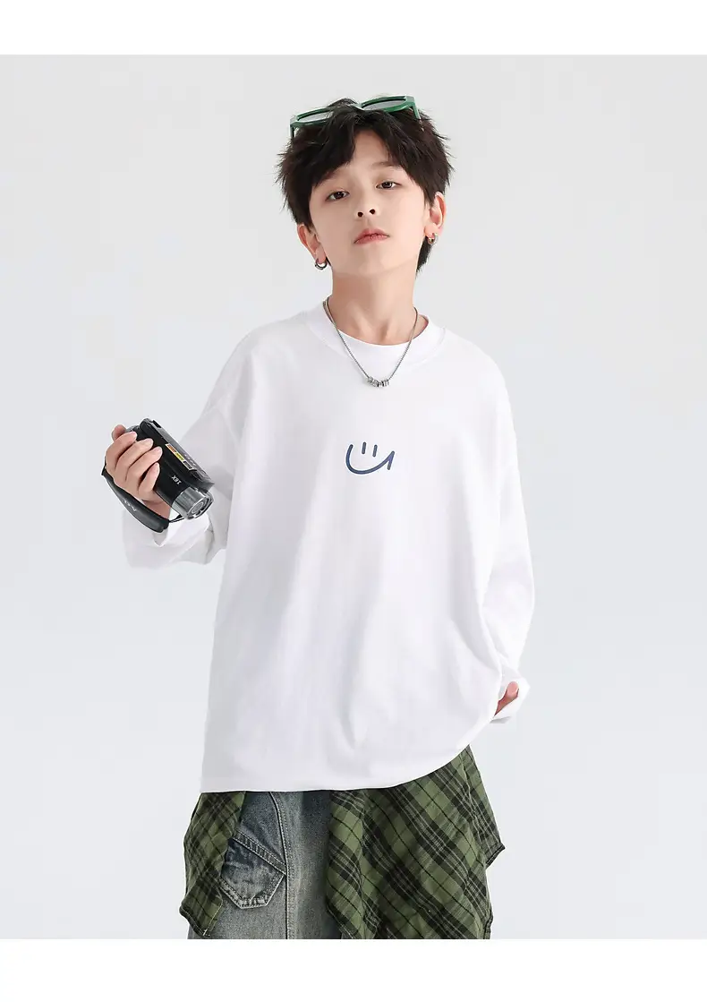 Boys Pure Cotton Long Sleeve T-Shirt Black 2026 — feature 23