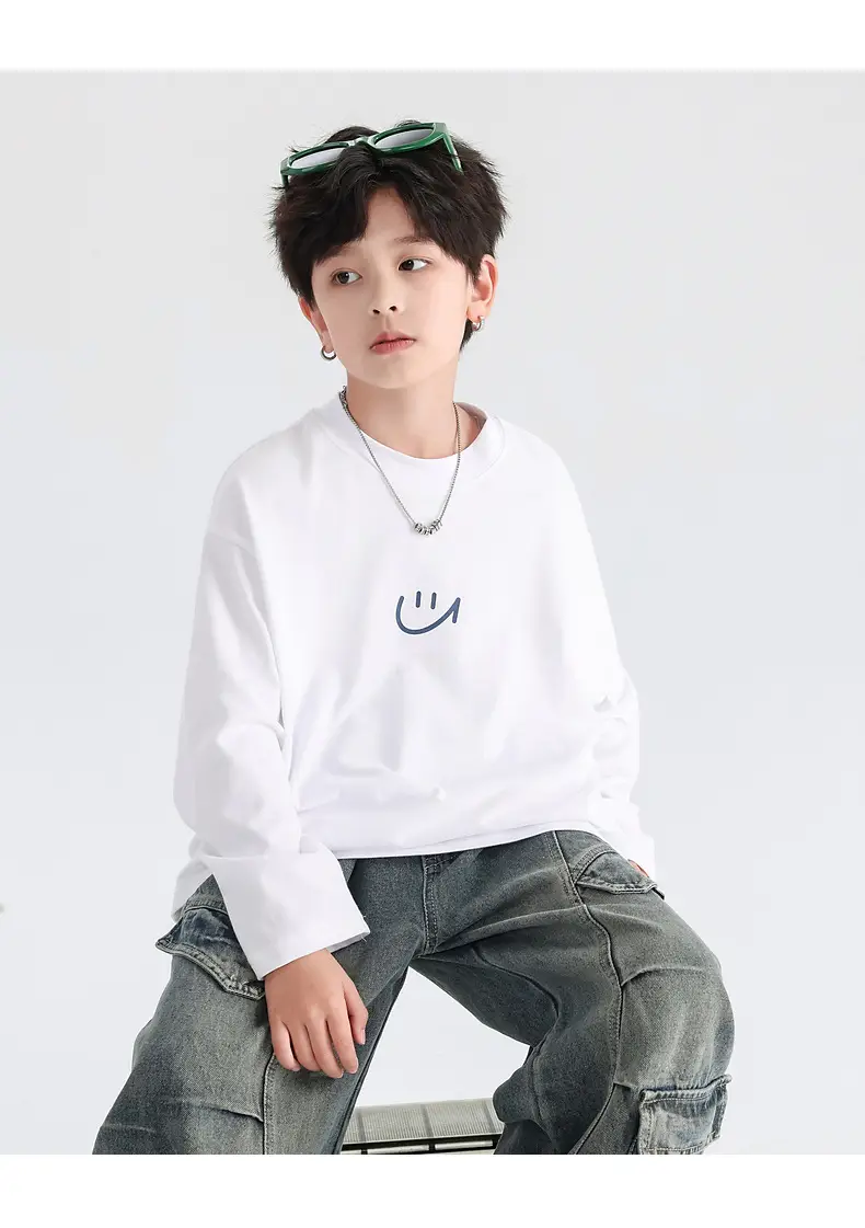 Boys Pure Cotton Long Sleeve T-Shirt Black 2026 — feature 24