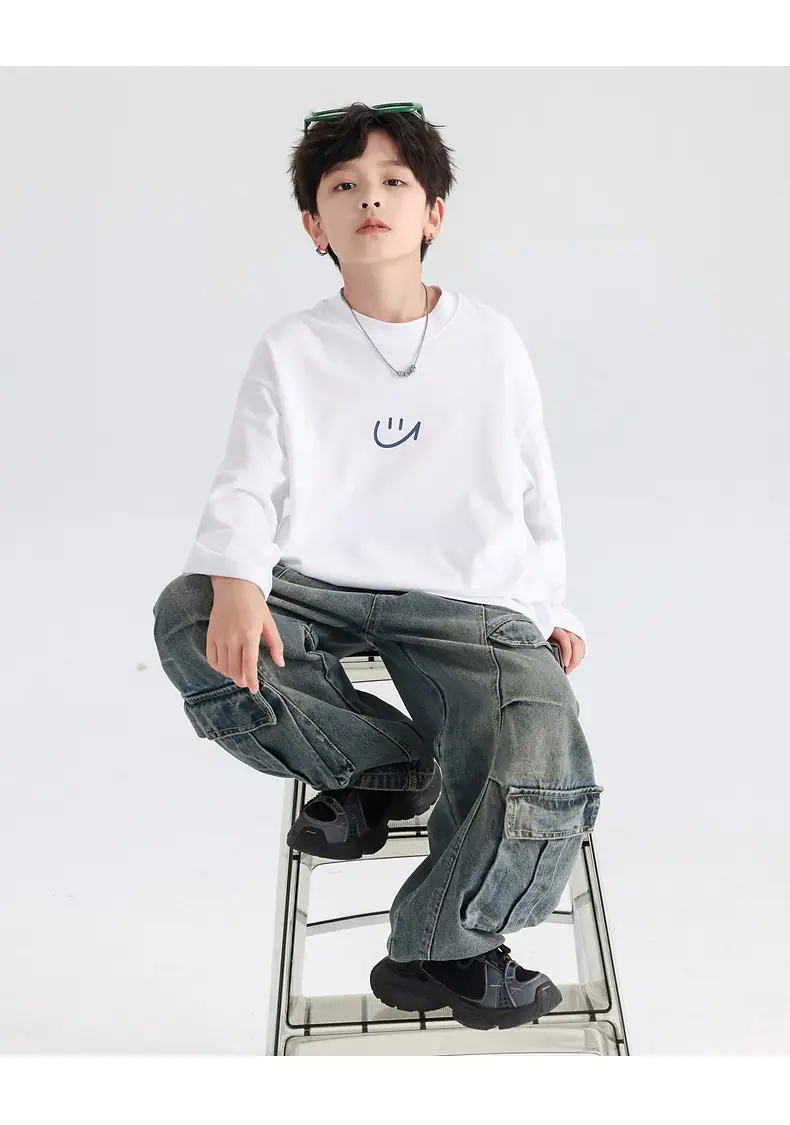 Boys Pure Cotton Long Sleeve T-Shirt Black 2026 — feature 25
