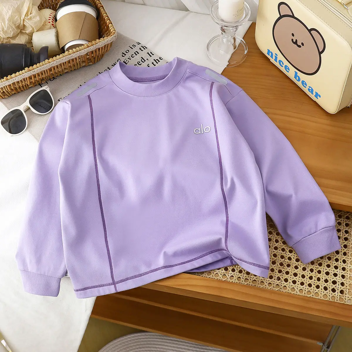 Alo Black Long Sleeve T-Shirt for Boys Girls 2025