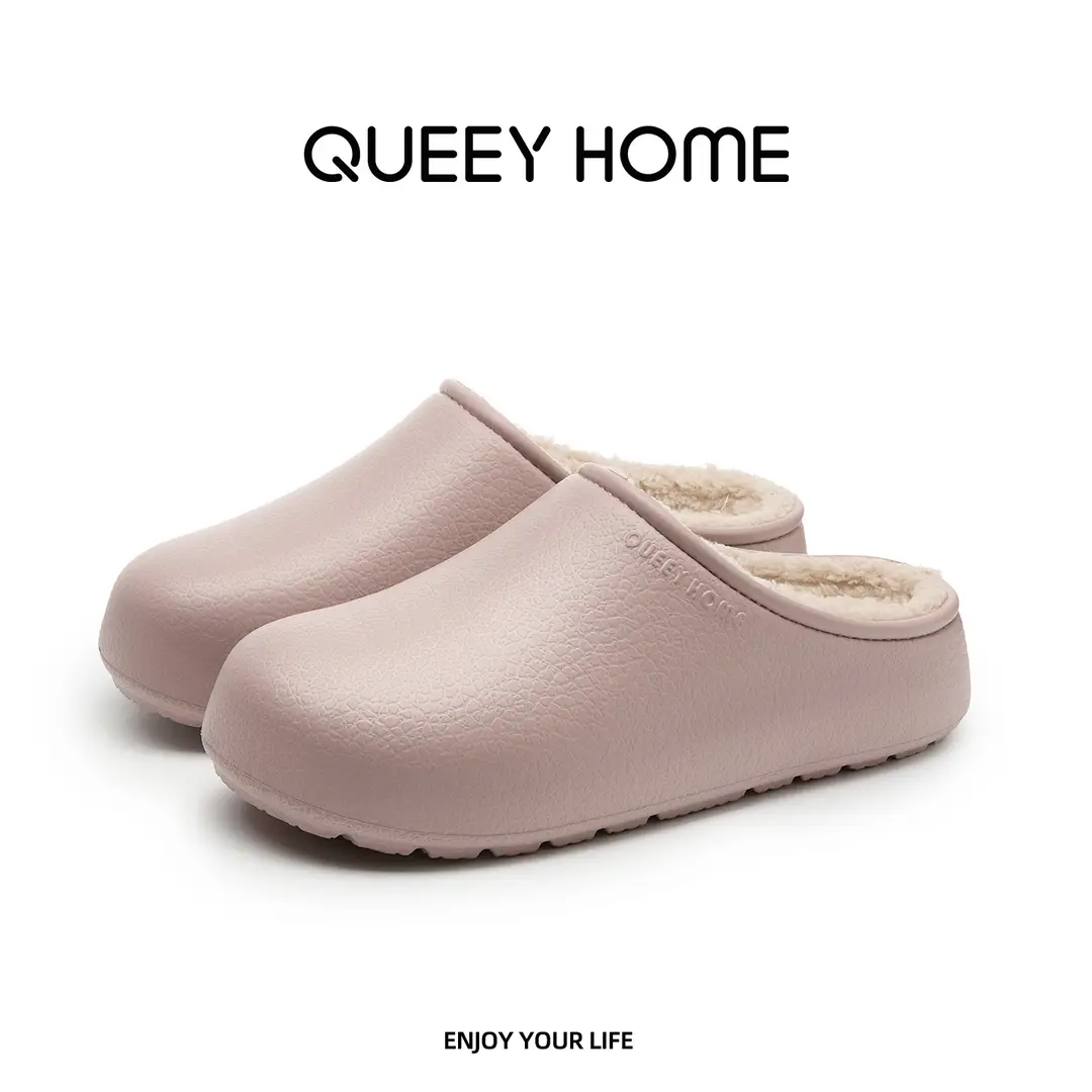 Fleece-Lined Waterproof Cotton Slippers for Women 2026 New Antibacterial Indoor Warm Thick-Soled Eva Outdoor Plush Birkenstock Shoes Winter - Image 7