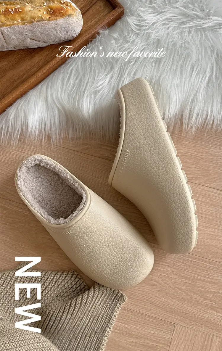 Fleece-Lined Waterproof Cotton Slippers for Women 2026 New Antibacterial Indoor Warm Thick-Soled Eva Outdoor Plush Birkenstock Shoes Winter — feature 3