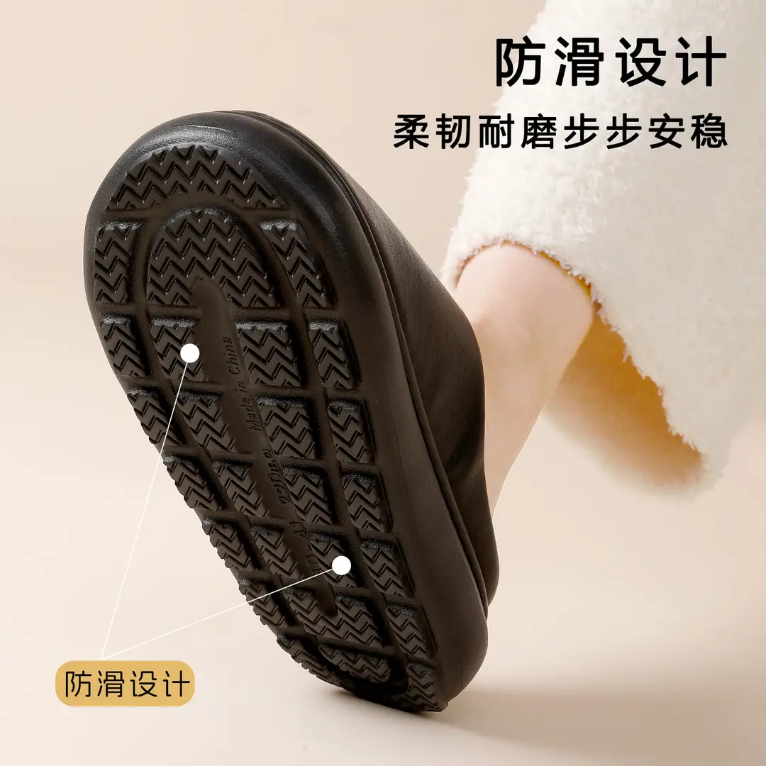 2025 New Cotton Slippers for Men, Winter Indoor Thick-Soled Non-Slip Home Baotou Plush Warm Cotton Slippers for Women - Image 8