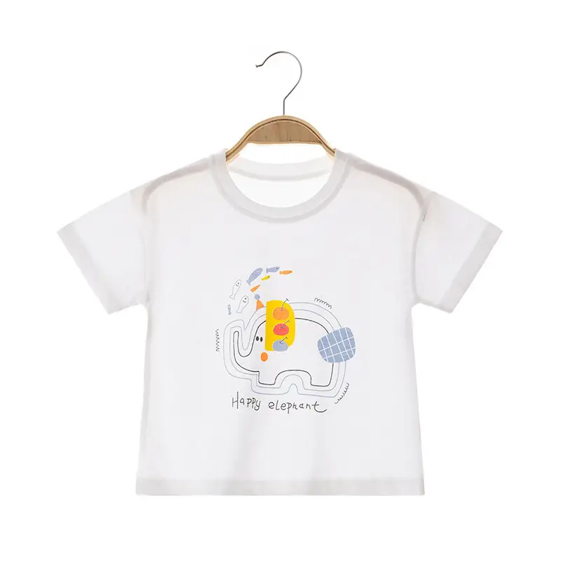 Baby Cotton T-Shirt White 0-3Yrs Kidsren Design