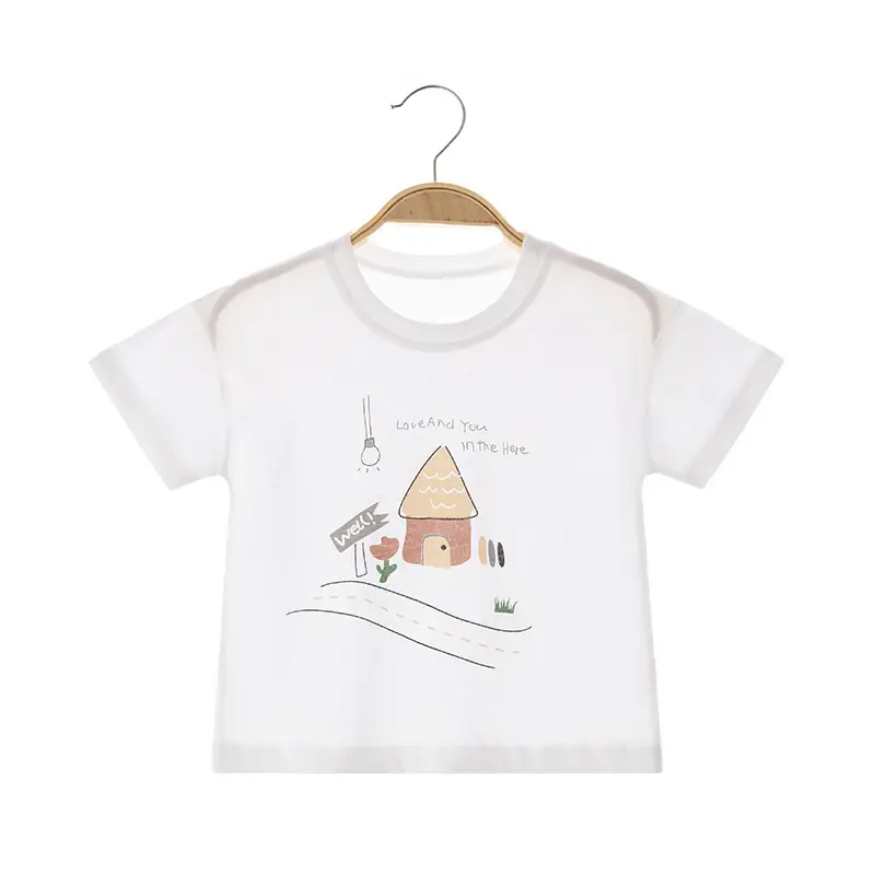 Baby Cotton T-Shirt White 0-3Yrs Kidsren Design