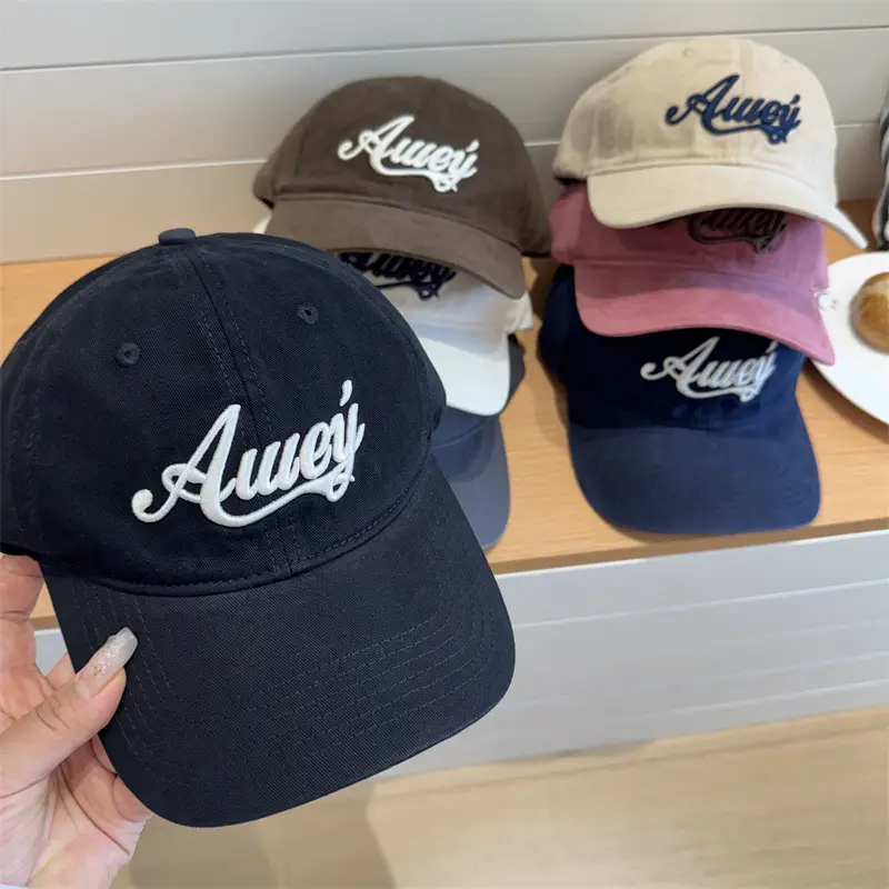 Navy Blue Letter Embroidered Baseball Cap for Women