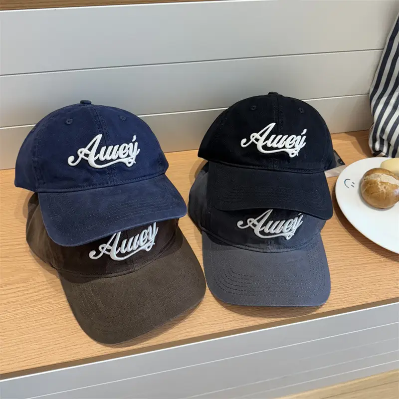 Navy Blue Letter Embroidered Baseball Cap for Women