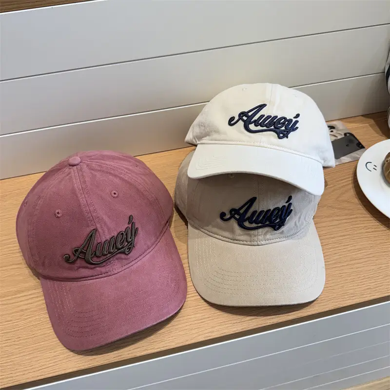 Navy Blue Letter Embroidered Baseball Cap for Women