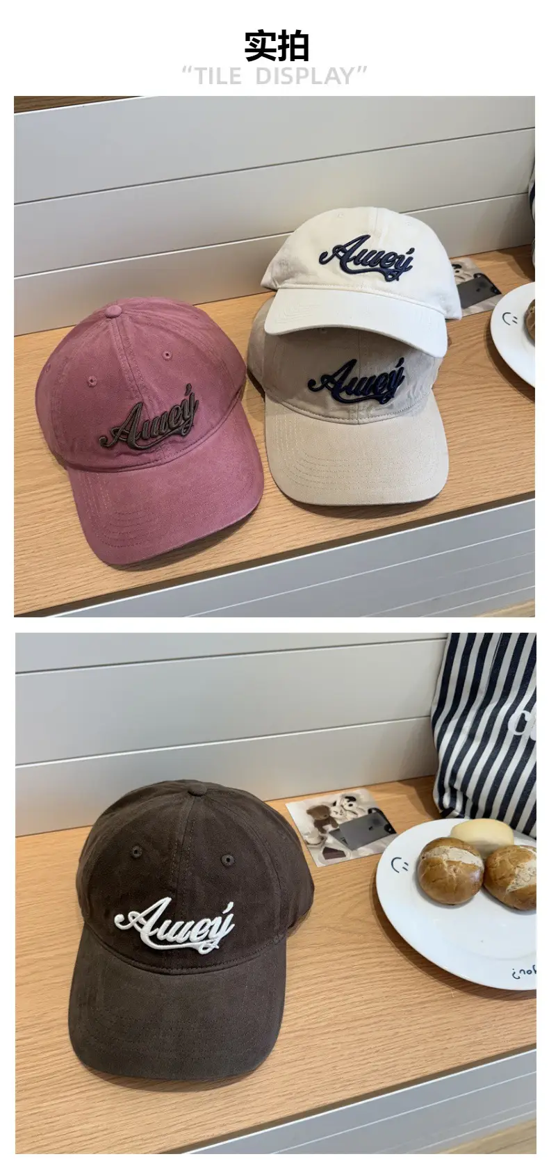 Navy Blue Letter Embroidered Baseball Cap for Women — feature 3