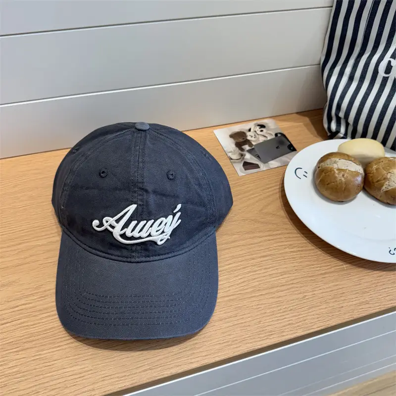 Navy Blue Letter Embroidered Baseball Cap for Women