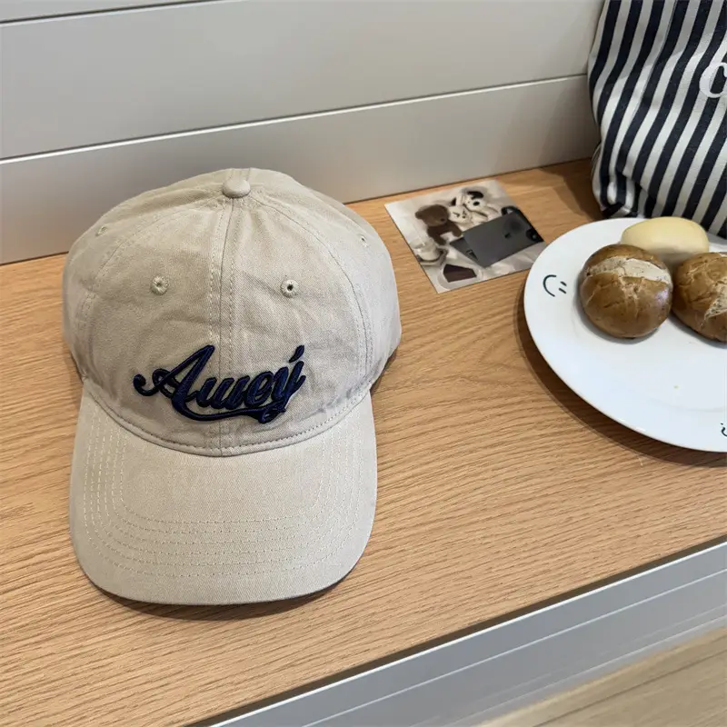 Navy Blue Letter Embroidered Baseball Cap for Women